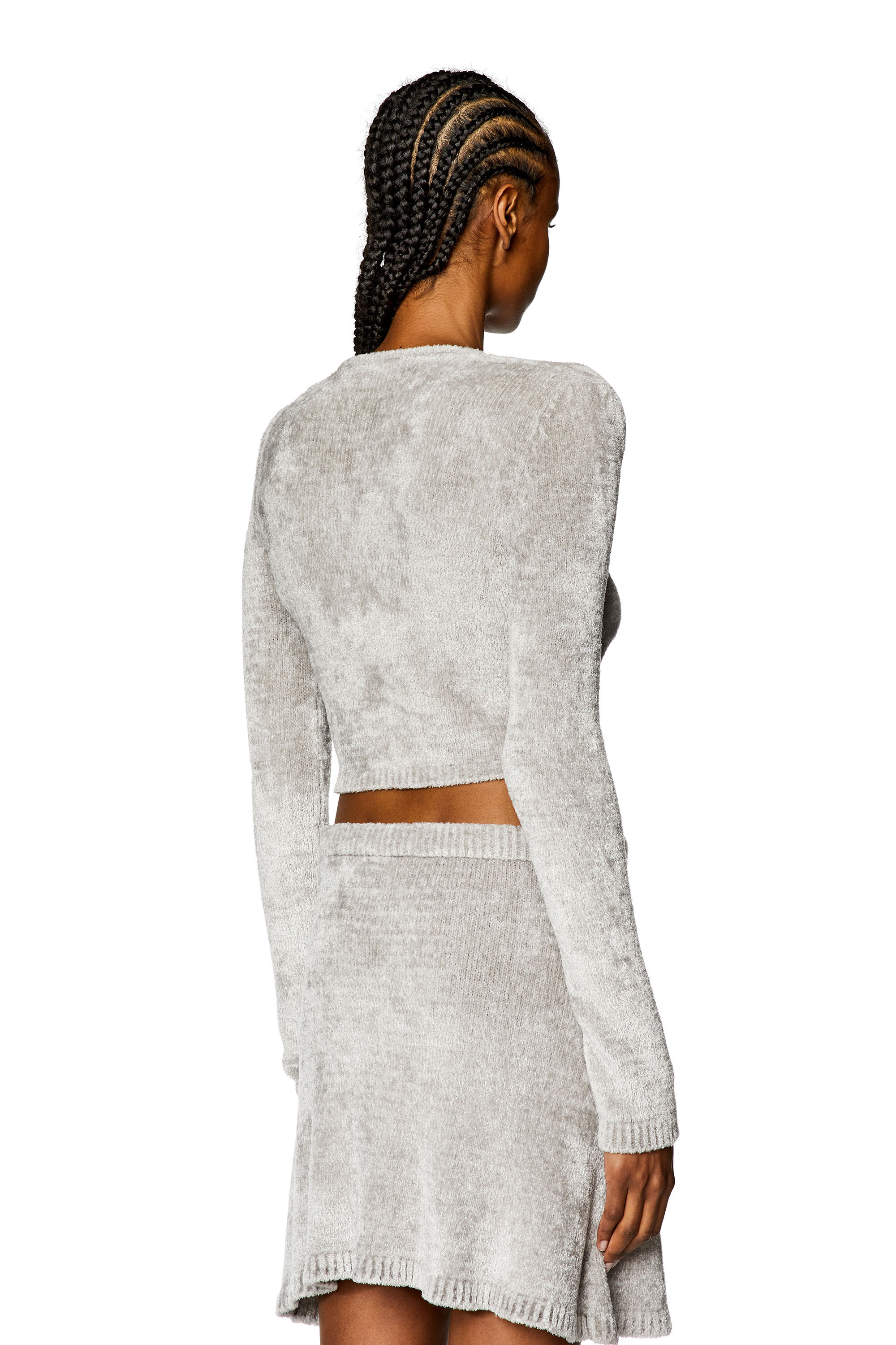 Diesel M-cheryl Chenille Jumper In Gray