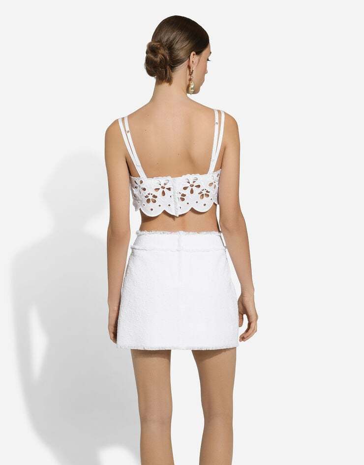 Dolce & Gabbana Cotton Top With Cut-out Detailing In White