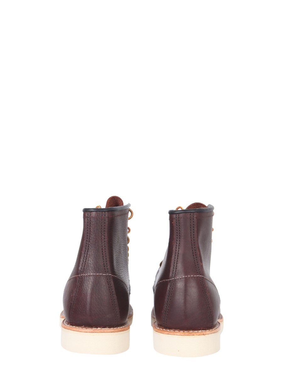 Red Wing Shoes Stylish Ankle Length Flat Sole Boots In Red