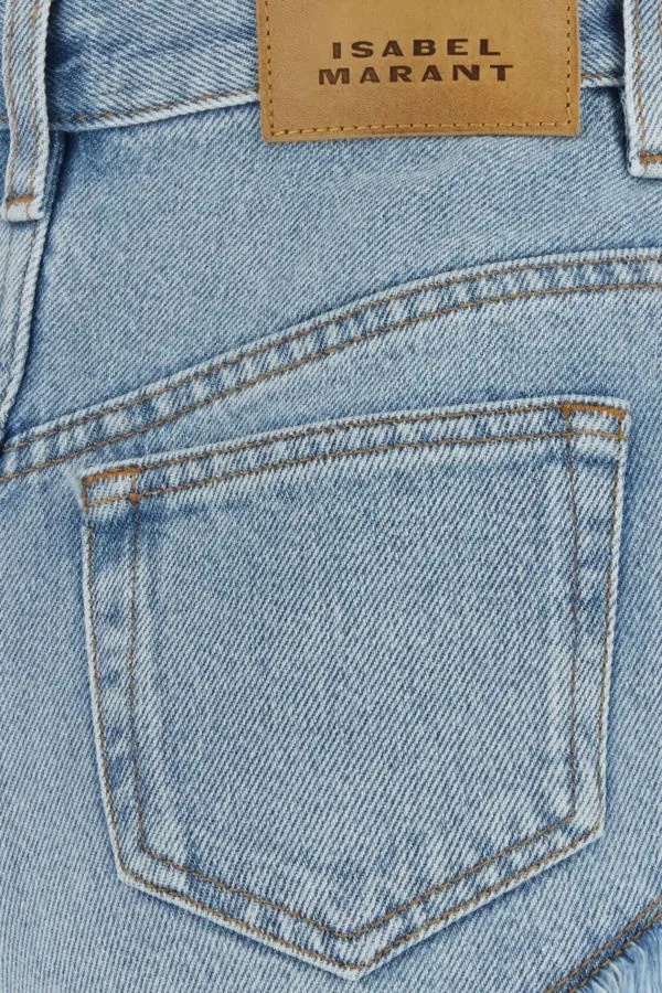 Isabel Marant Eneidao Logo Denim Shorts In Blue