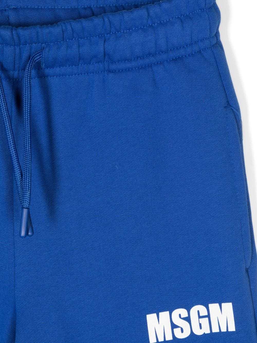 Shop Msgm Logo-print Track Pants In Blue