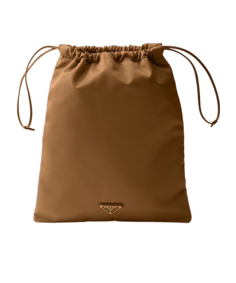 Prada Satin Pouch In Brown