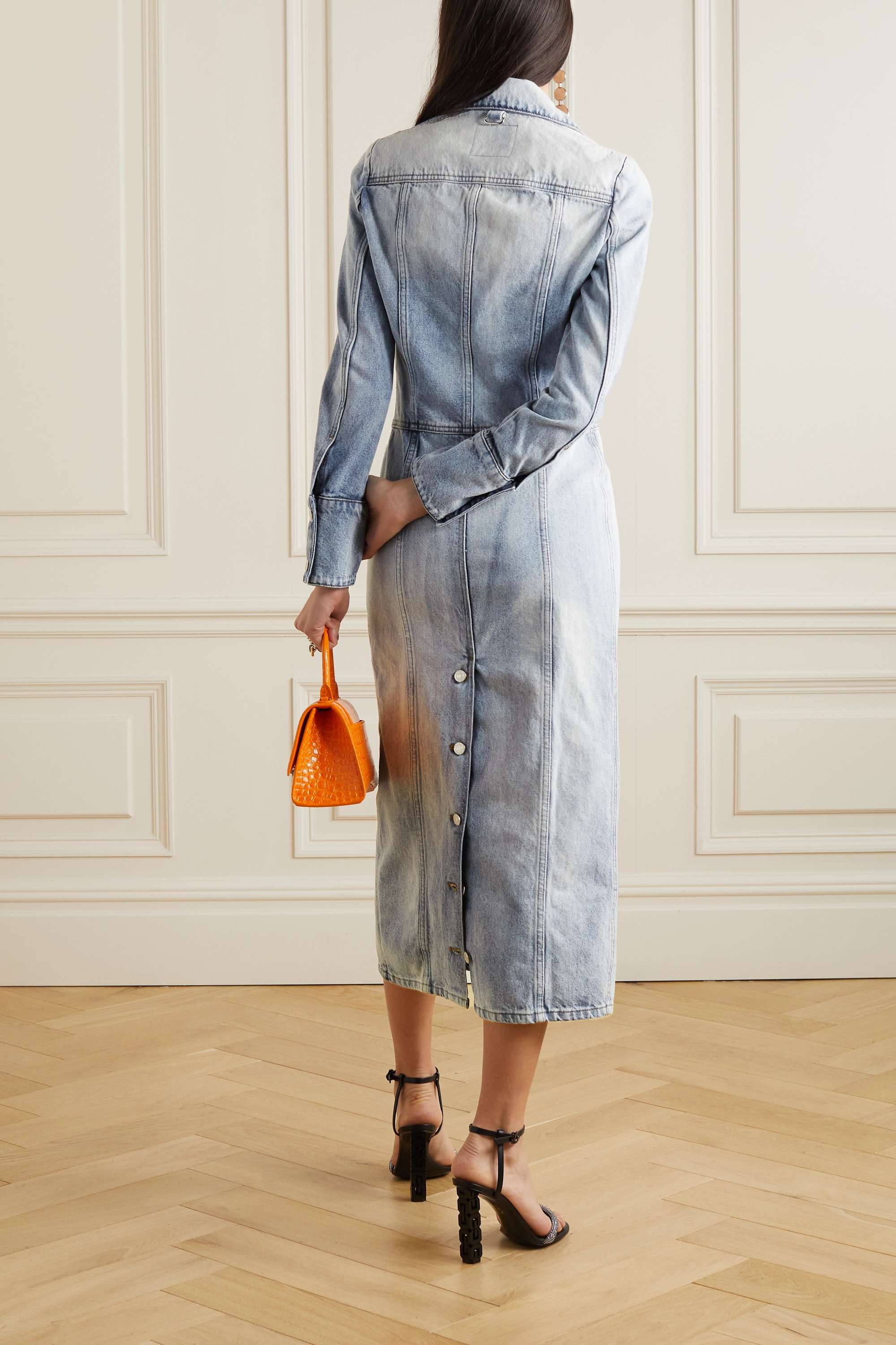 Courrèges Knee-length Denim Jacket In Blue