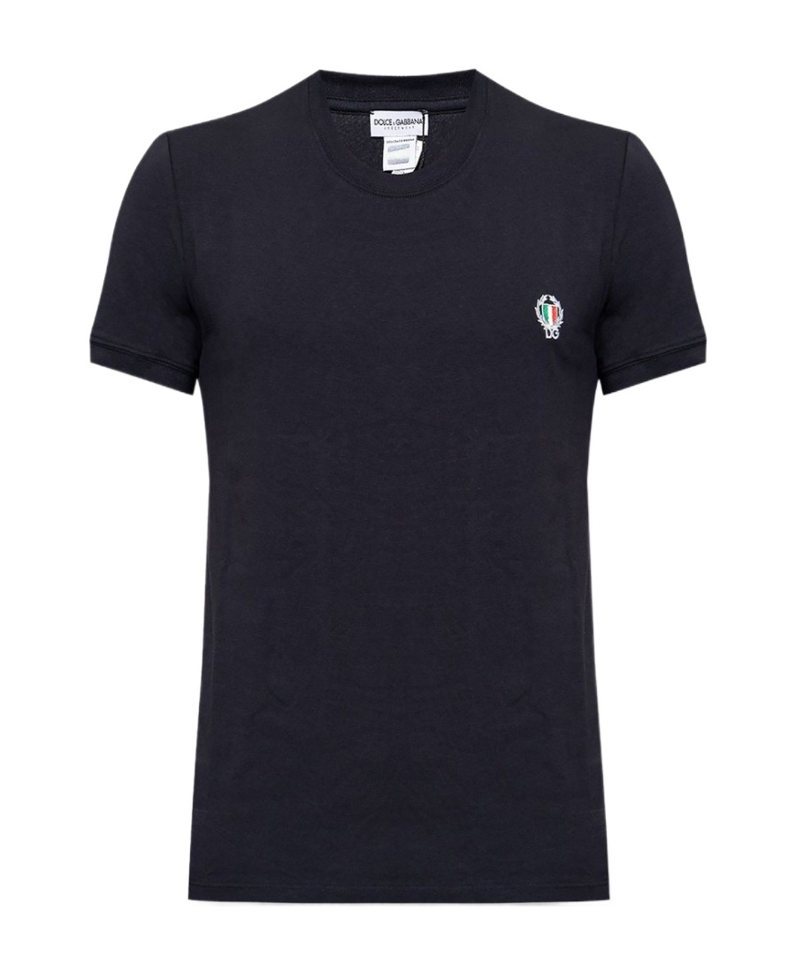 Dolce & Gabbana Crown And Laurel Patch Crewneck T-shirt In Black