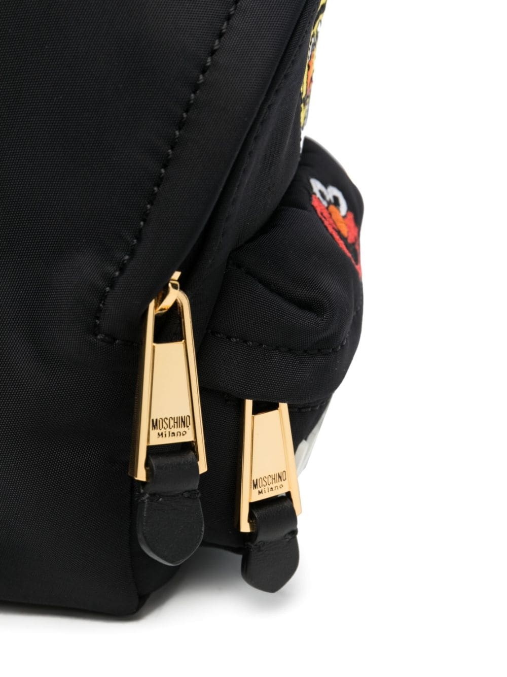 Moschino Logo-patch Mini Bag In Black