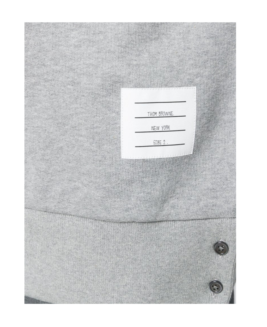 Thom Browne Center-back Stripe Jersey Pullover In Gray
