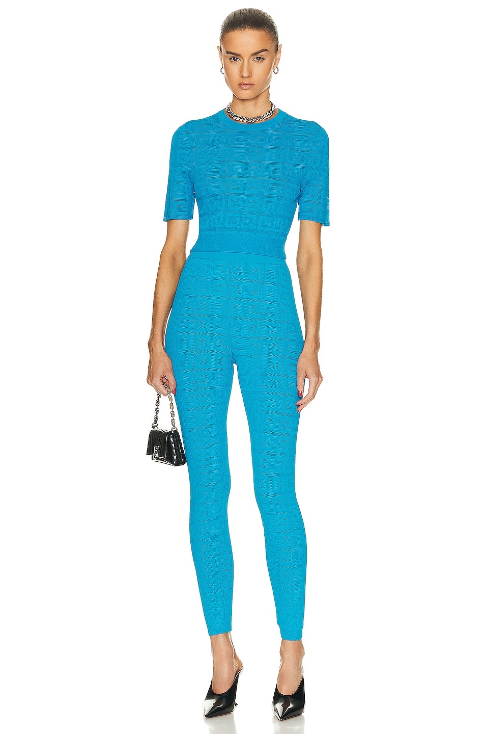 Givenchy Leggings In 4g Jacquard In Blue