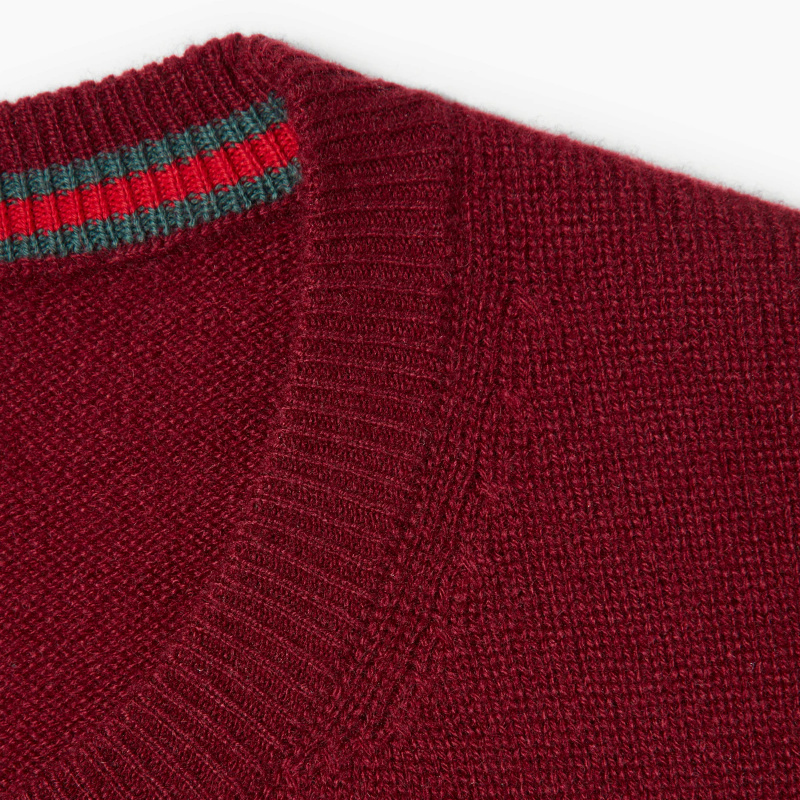 Gucci Fine Cashmere Sweater In Burgundy