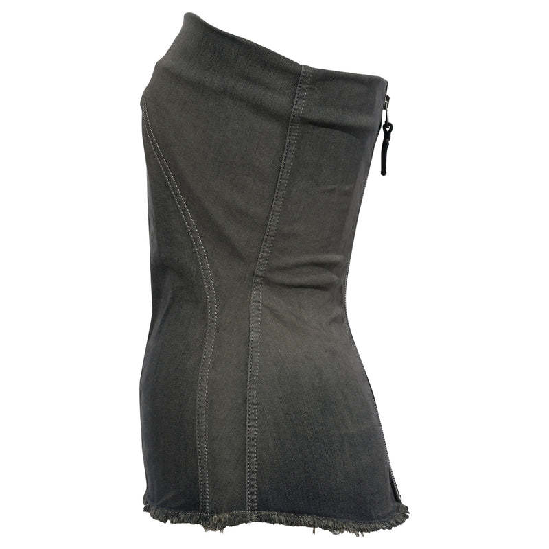 Rick Owens Denim Corset In Brown