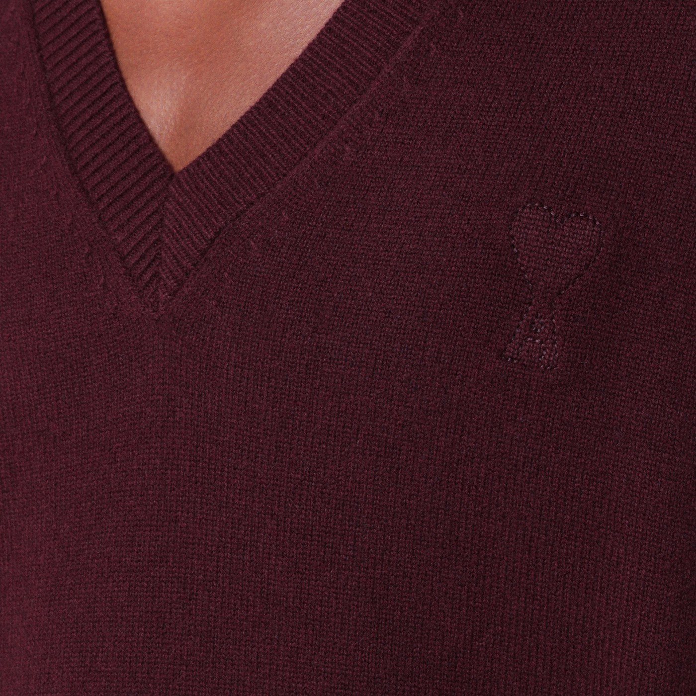 Ami Alexandre Mattiussi Ami Paris Cherry-coloured Wool And Cashmere Sweater Ami De Coeur Men In Purple