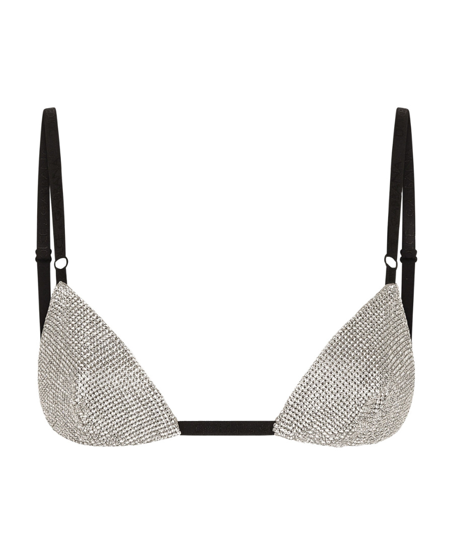 DOLCE & GABBANA CRYSTAL-EMBELLISHED TRIANGLE BRA