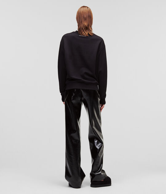 Shop Karl Lagerfeld Ikonik Motif-patch Sweatshirt In Black