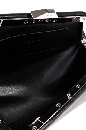 Attico Midnight Leather Clutch Bag In Black