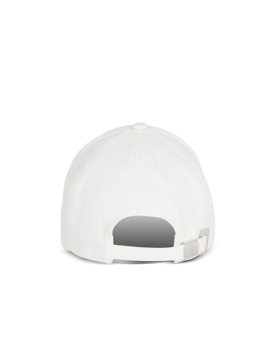 Balmain Logo-embroidered Cotton Cap In White