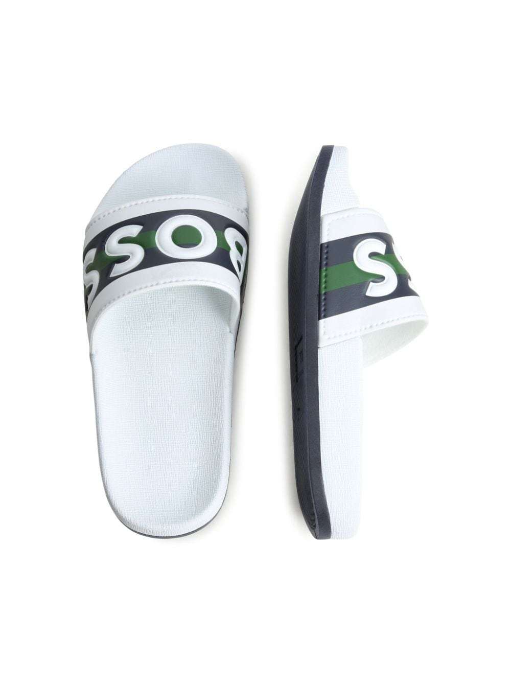 Hugo Boss Boys Logo Sliders In White