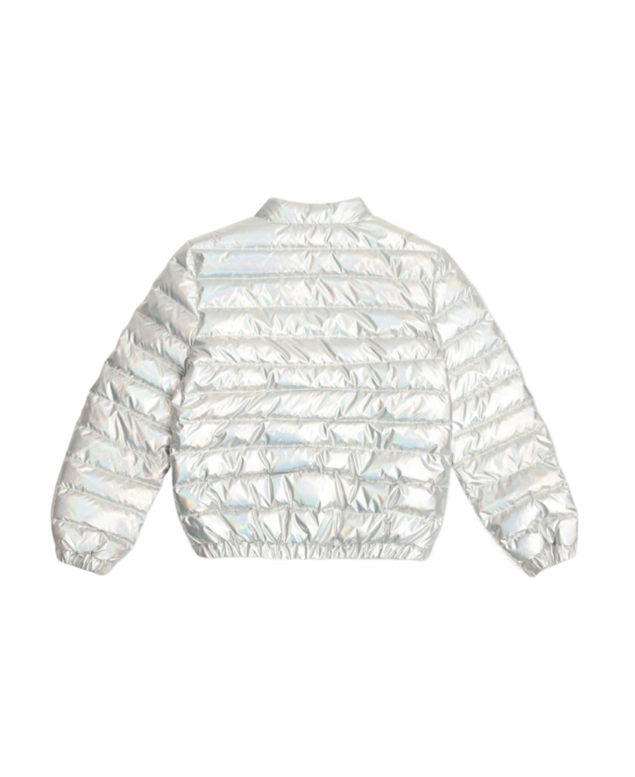 Balmain Metallic Zip-up Padded Jacket In White