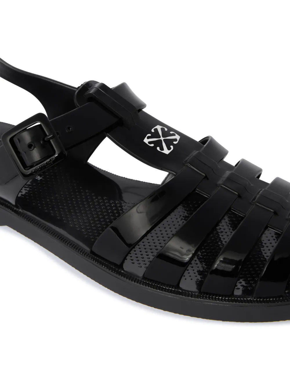 Off-white Off To Sandals In Black
