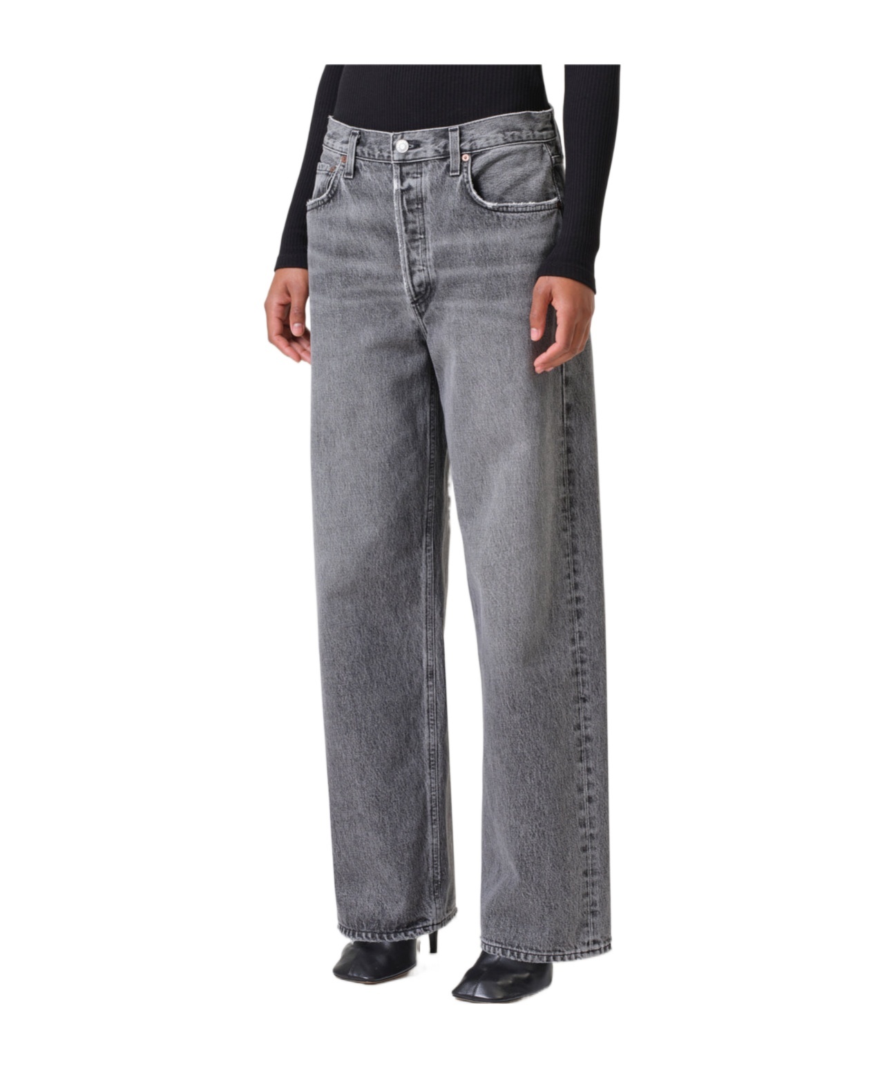 Agolde Low-rise Jeans In Gray
