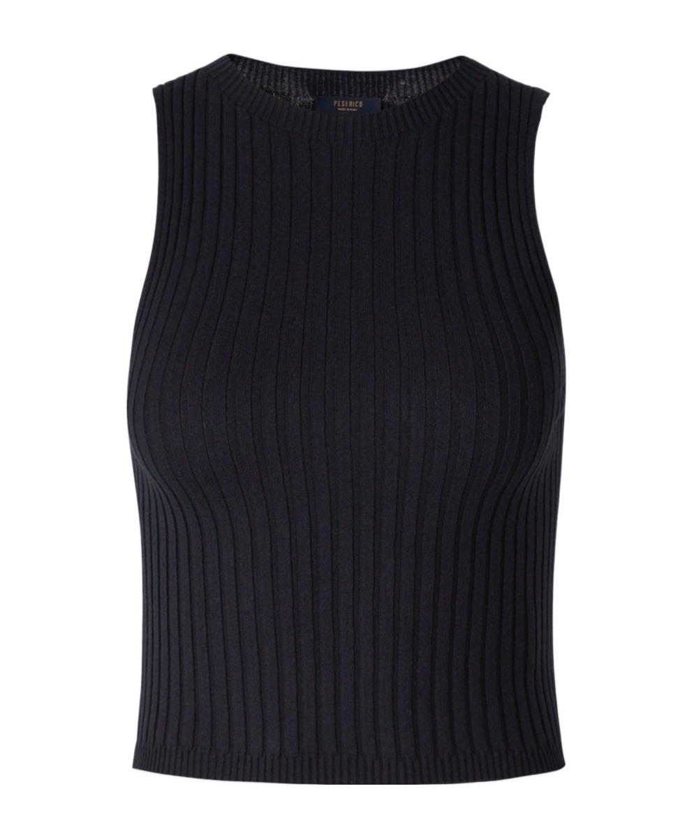 Shop Peserico Sleeveless Knitted Vest In Black