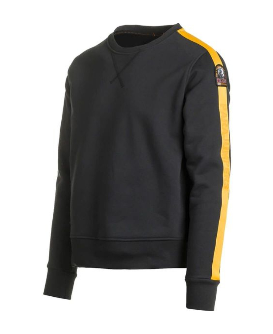 Parajumpers Logo Patch Side Striped Sweater In Black