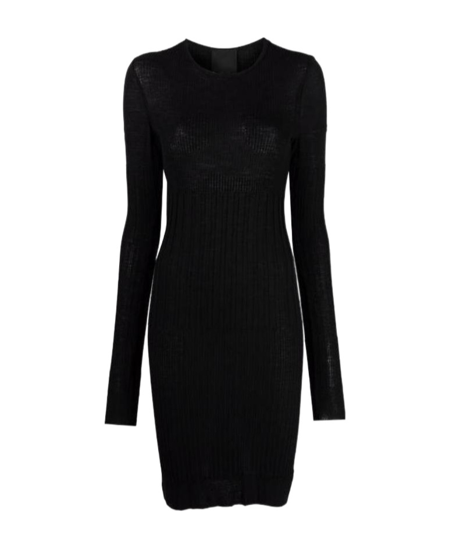 Givenchy Ribbed-knit Wool Dress In Black