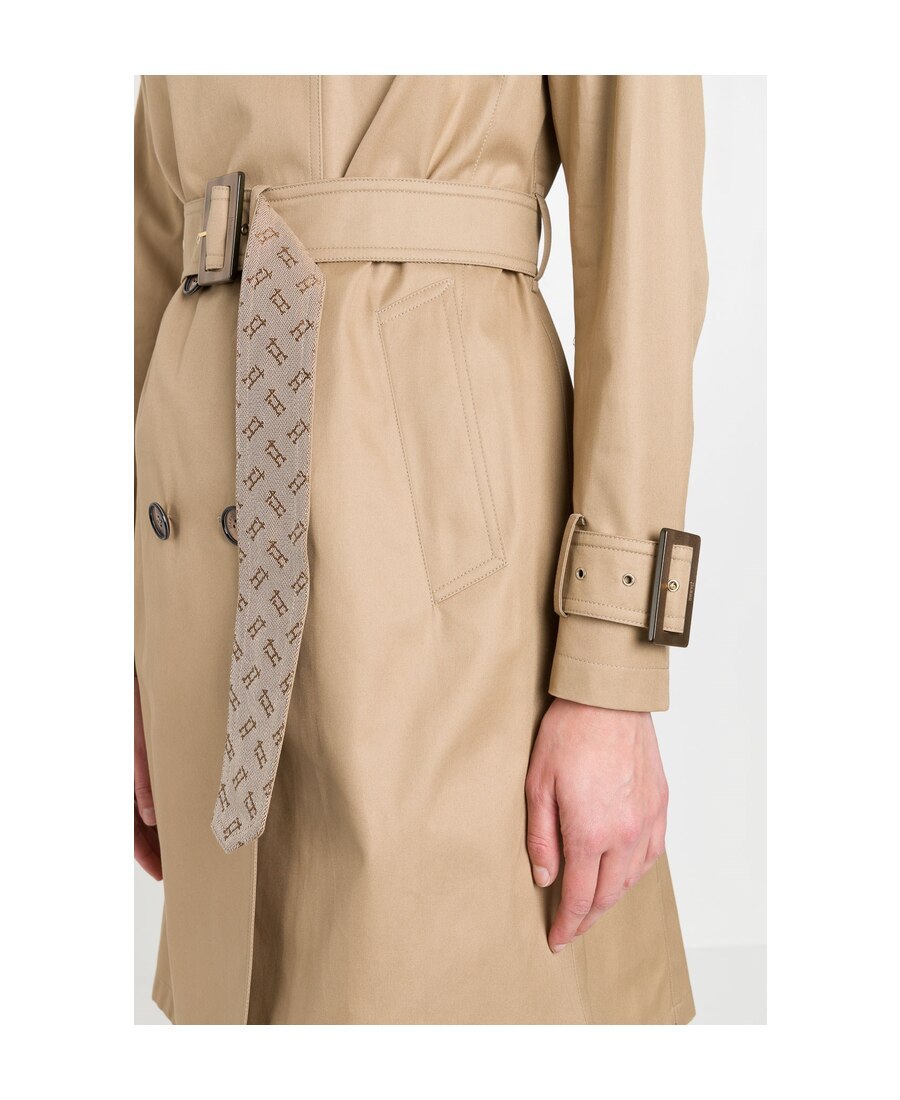 Herno Belted Trench Coat In Nude