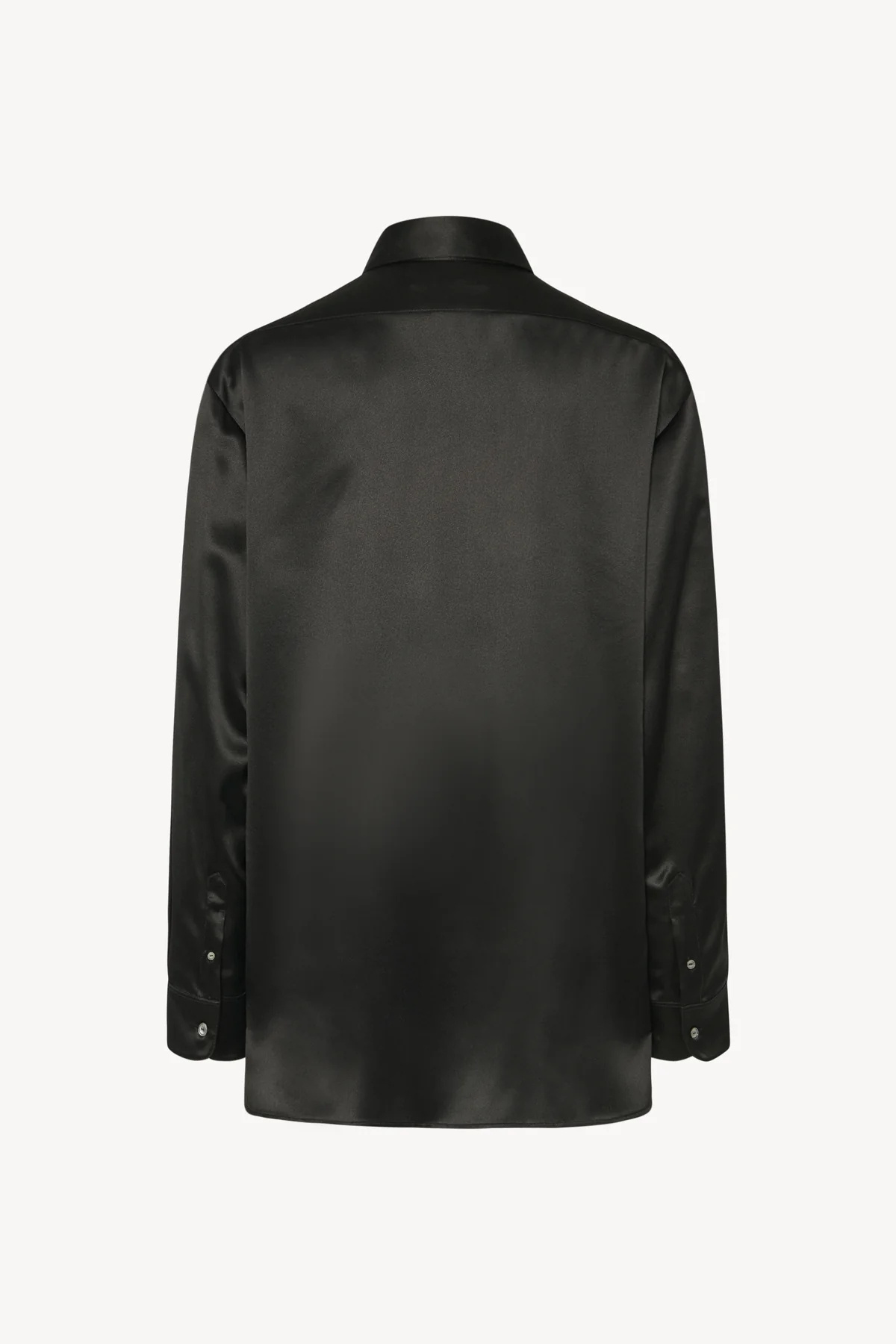 The Row Sisilia Oversized Silk Satin Shirt In Black
