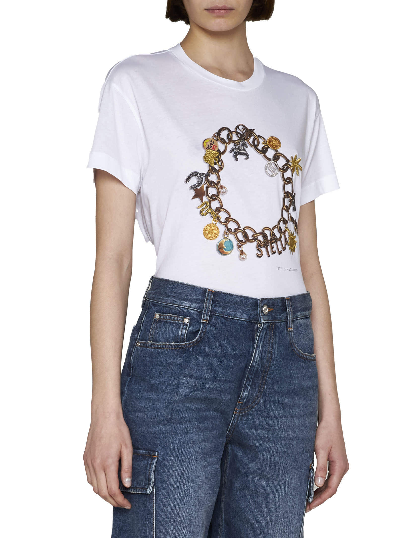 Stella Mccartney Round-necked T-shirt In White