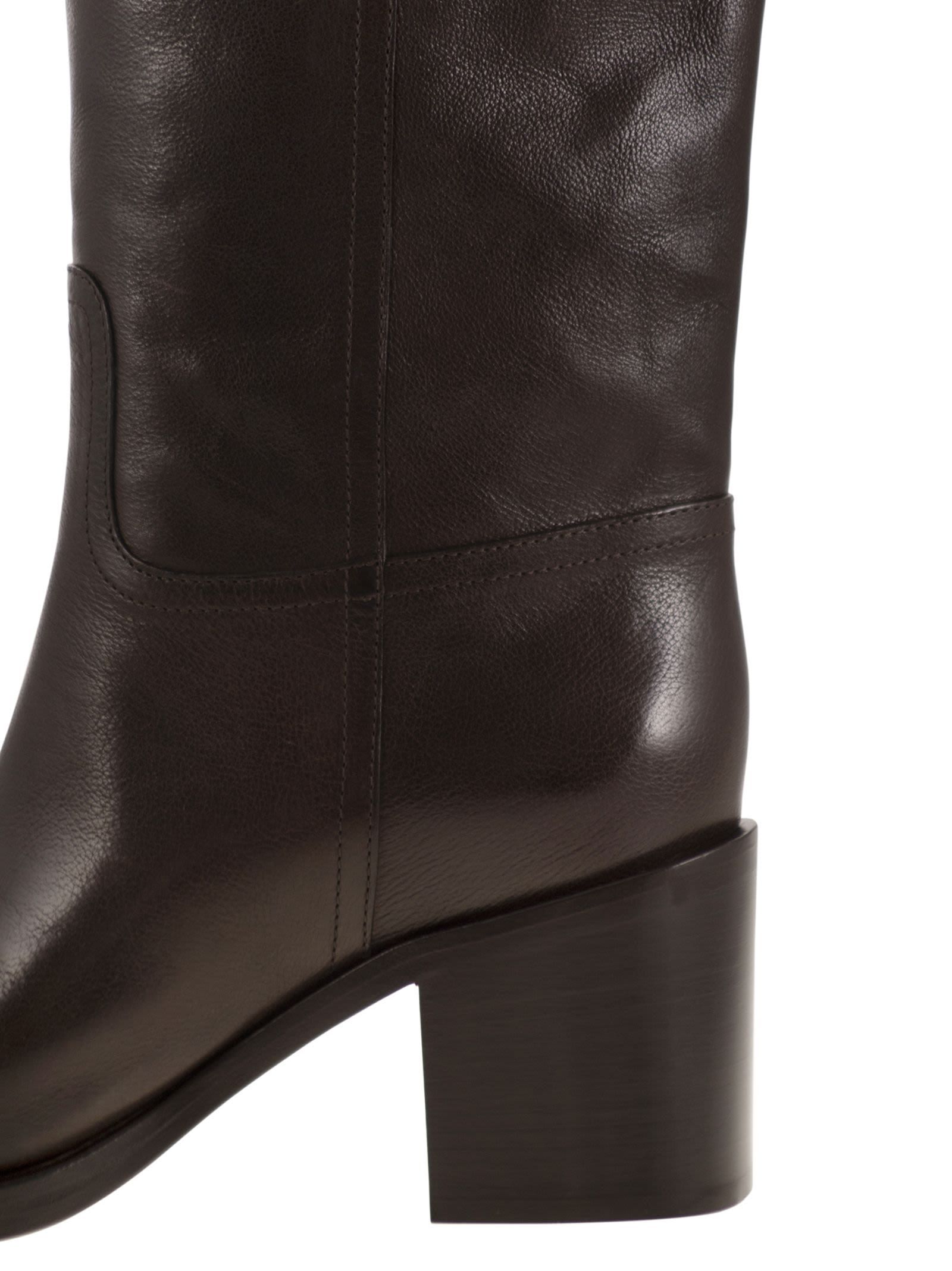 Brunello Cucinelli Leather Knee-high Boots In Black