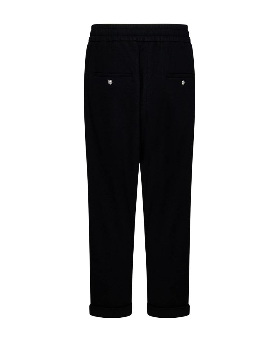 Shop Balmain Drawstring Tapered Track Pants In Black