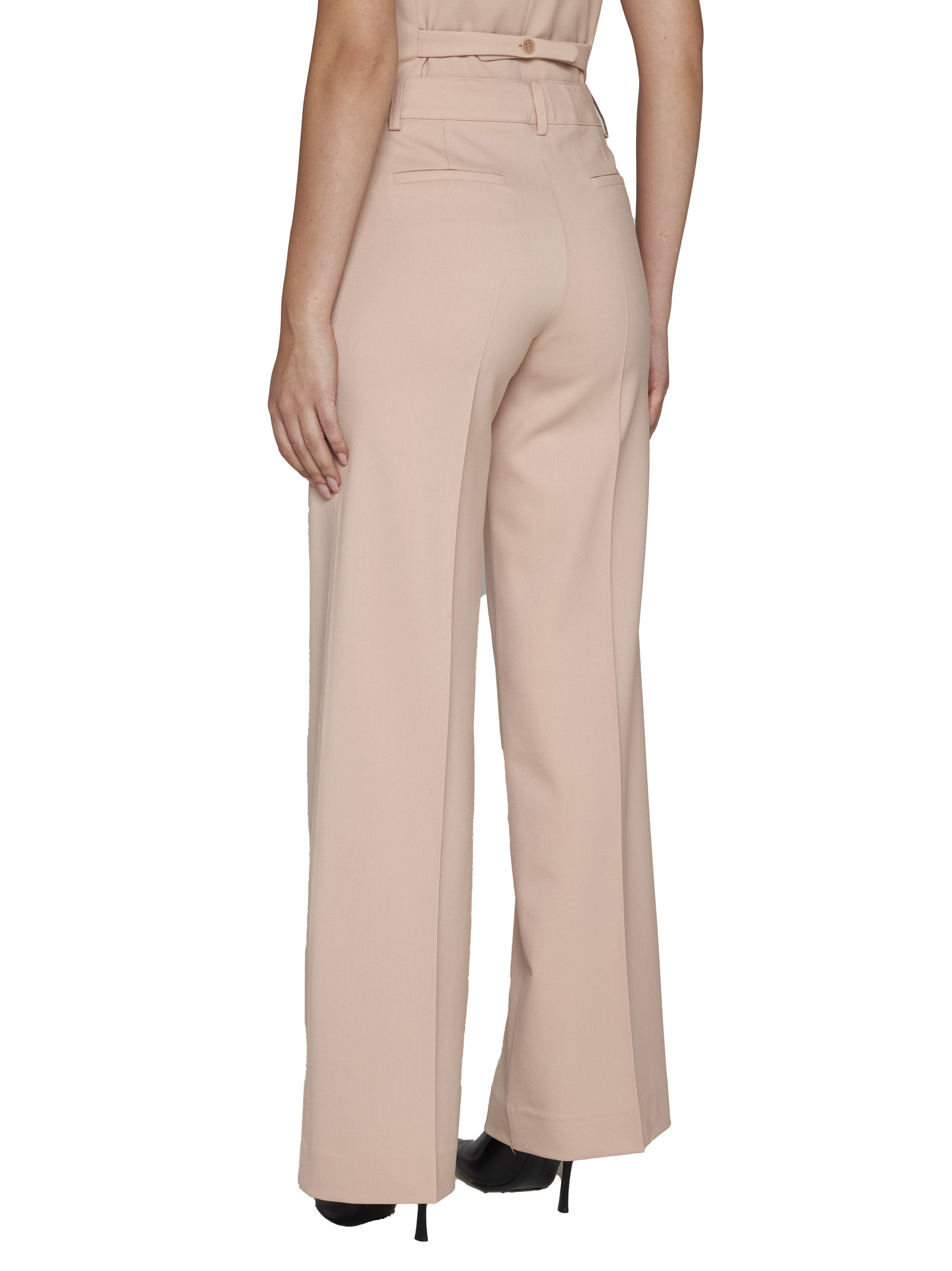 Shop P.a.r.o.s.h Belt Ring Casual Pants In Nude