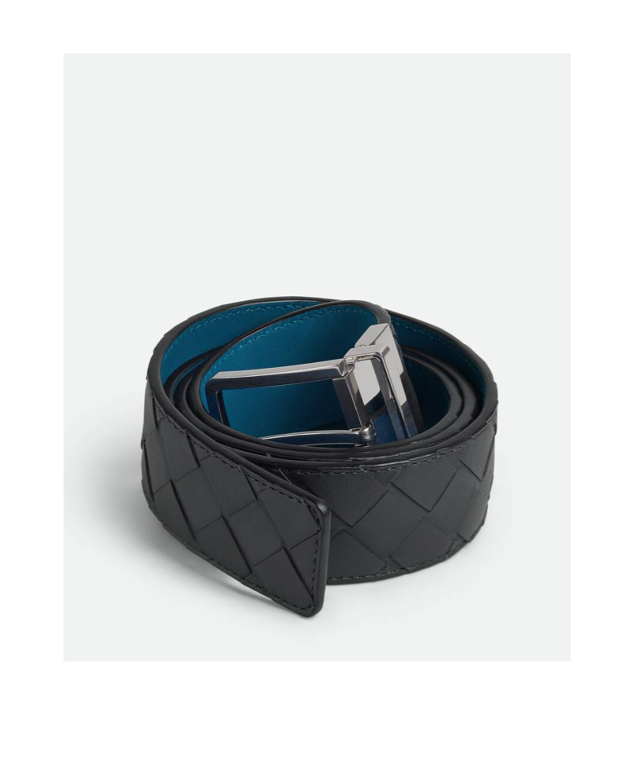 Bottega Veneta Intrecciato Reversible Belt In Black