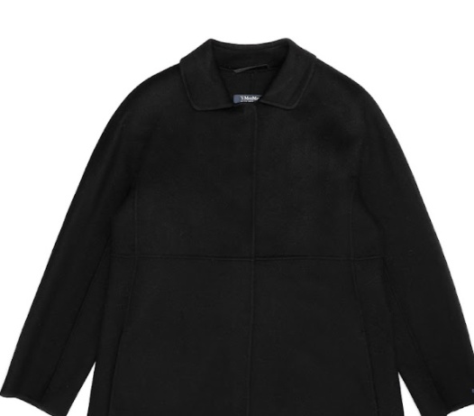 Max Mara Lapel Coat In Black