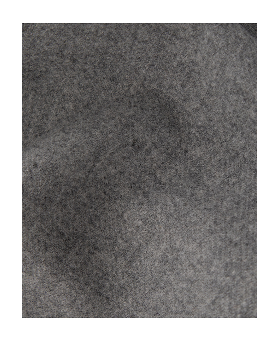 Moschino Brushed-logo Fringed Merino Scarf In Gray