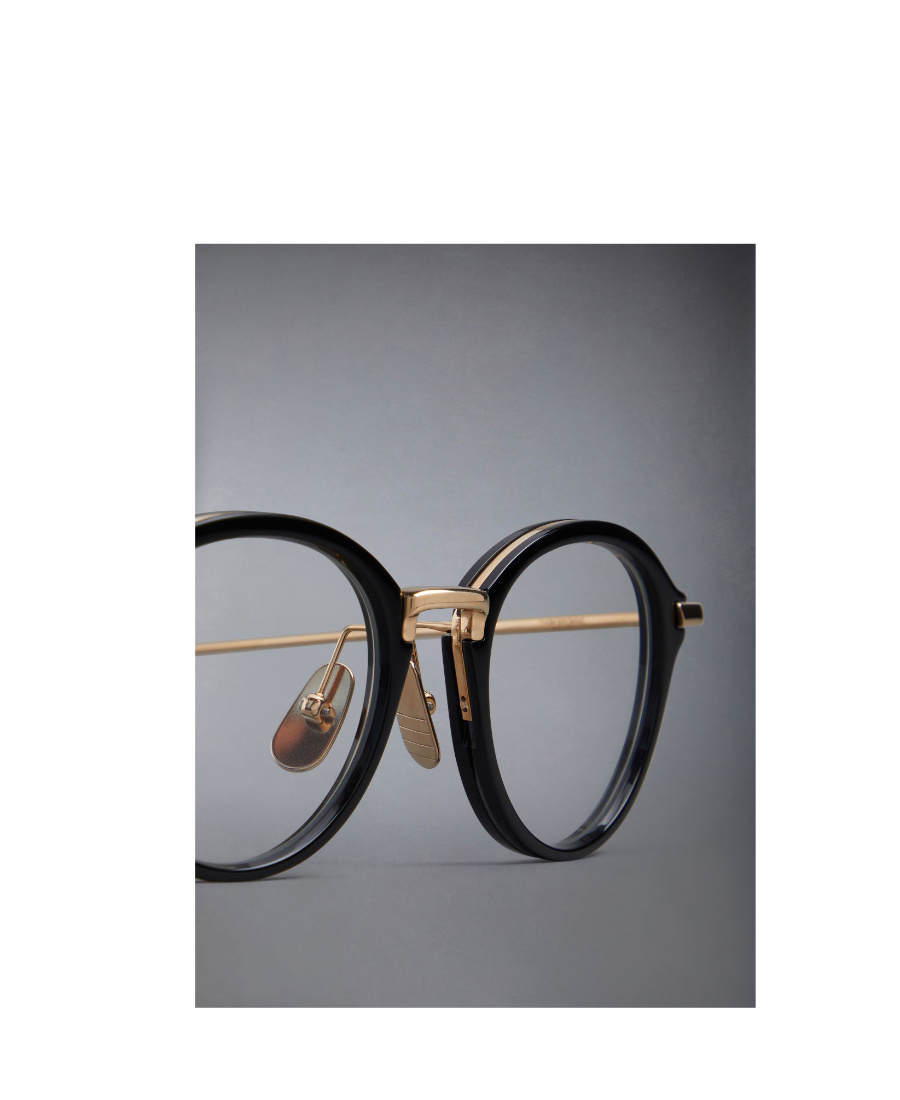 Thom Browne Round-frame Glasses In Black