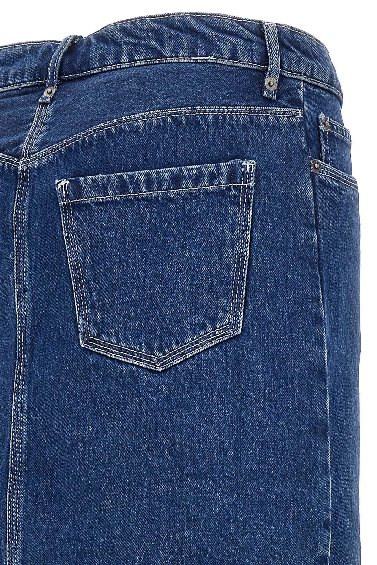 Apc Raw-hem Denim Miniskirt In Blue