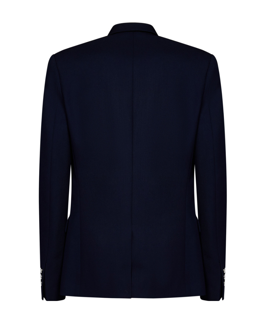 Balmain Embossed-button Double-breasted Blazer In Black