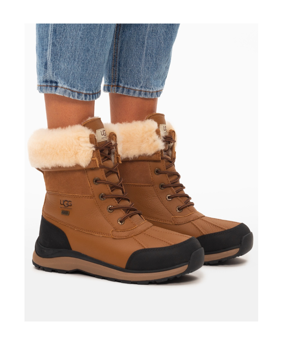 Ugg Adirondack Iii Faux Shearling-lined Leather Boots In Brown