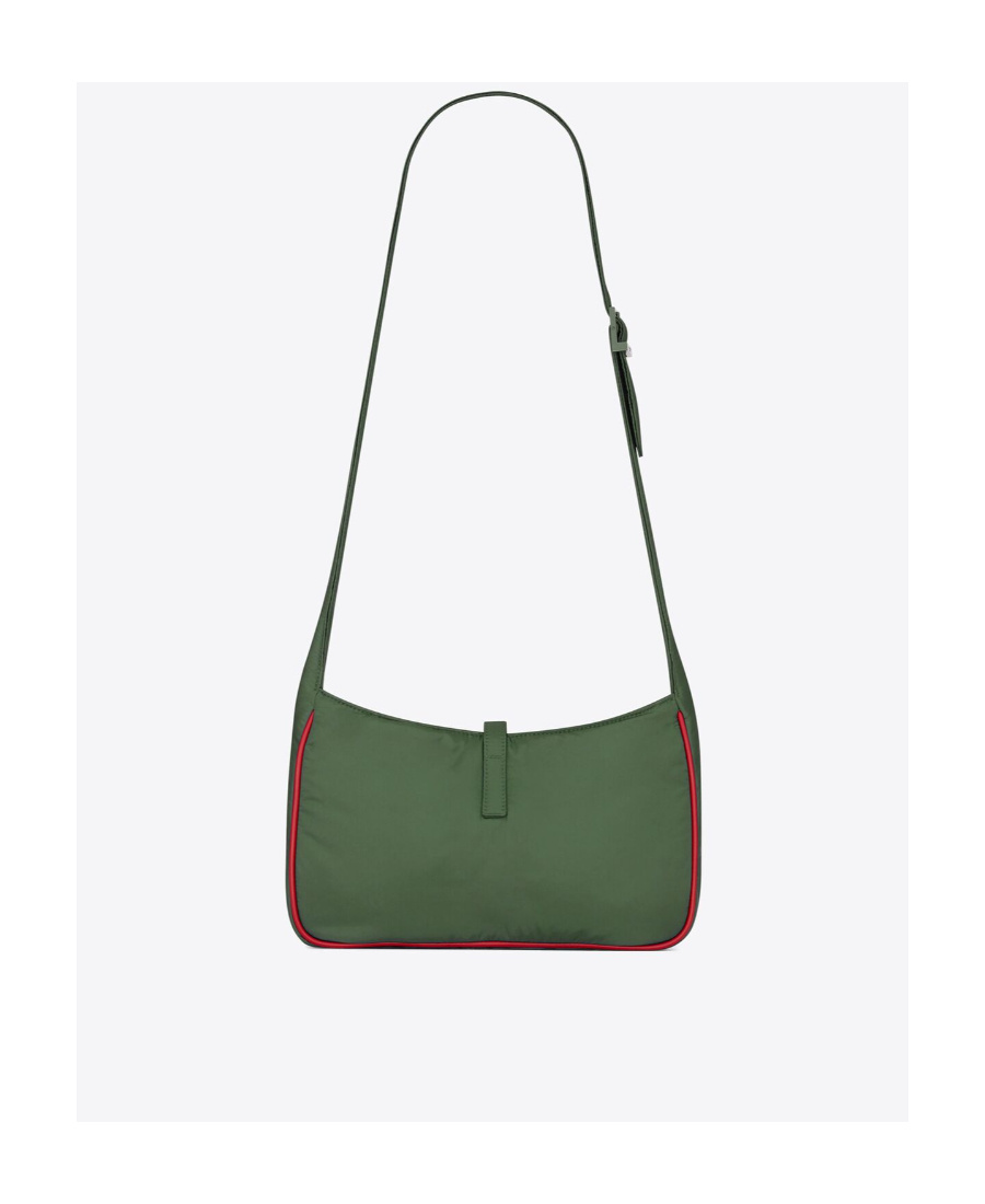 Saint Laurent Le 5 À 7 Crossbody Bag In Econyl Regenerated Nylon In Green