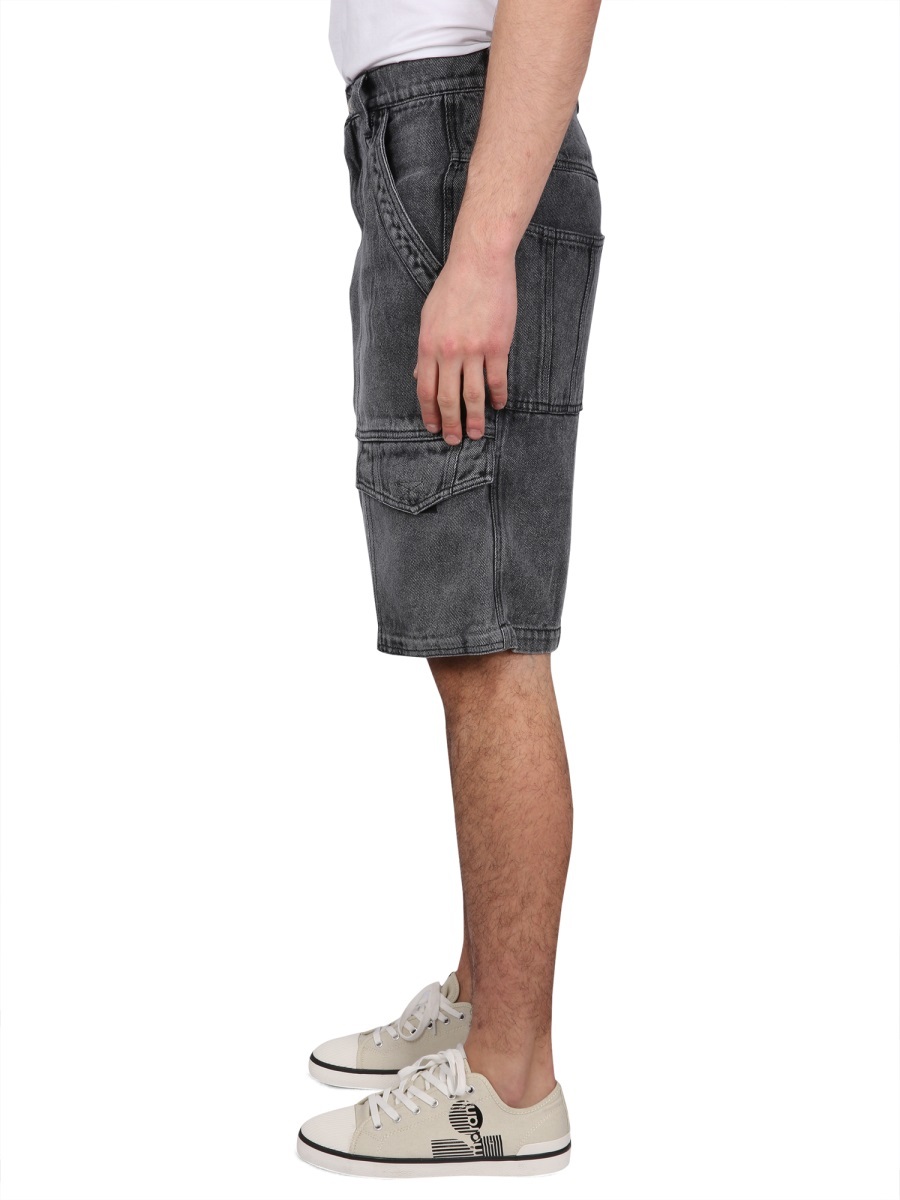 Isabel Marant Timy Bermuda Shorts Multiple Pockets In Black