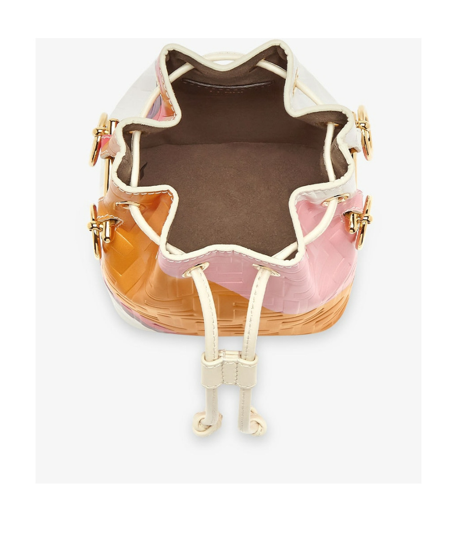 Shop Fendi Leather Bag With Multicolour Print In Multicolor