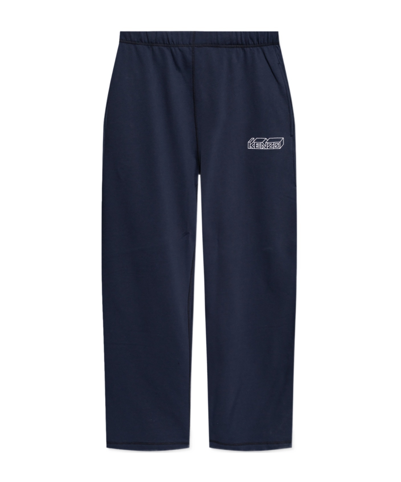 Kenzo ' Kube' Straight Embroidered Jogging Trousers In Black