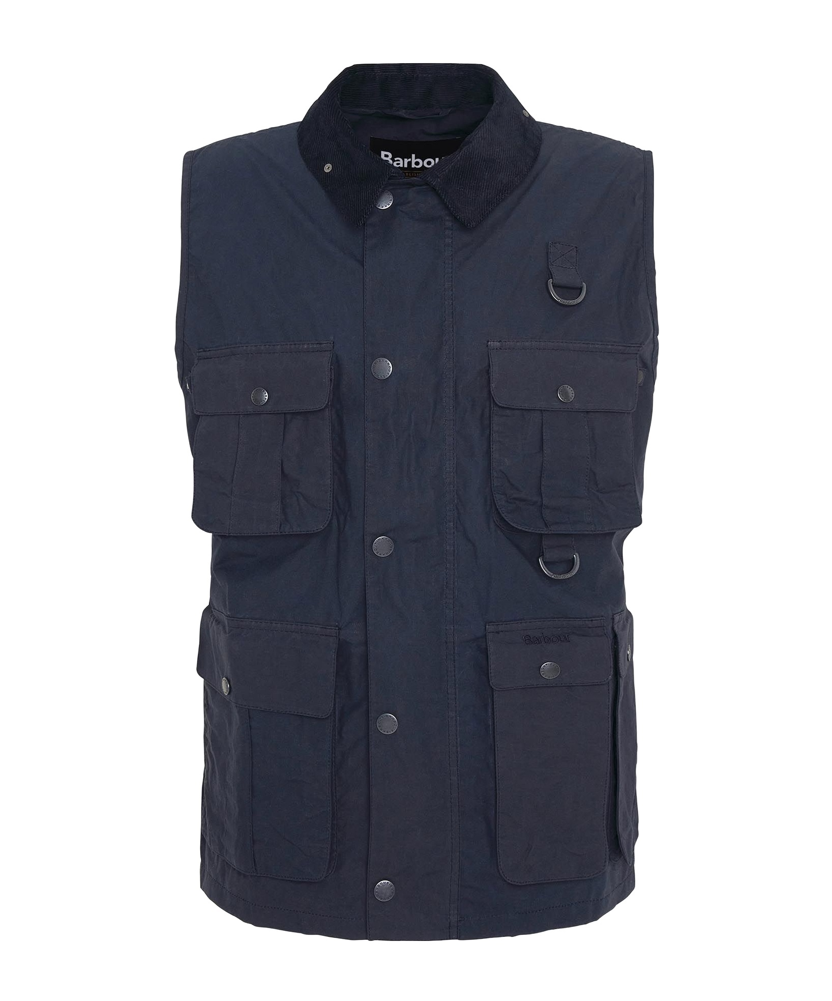 Barbour Utility-inspired Blue Gilet With Embroidered Logo In Black