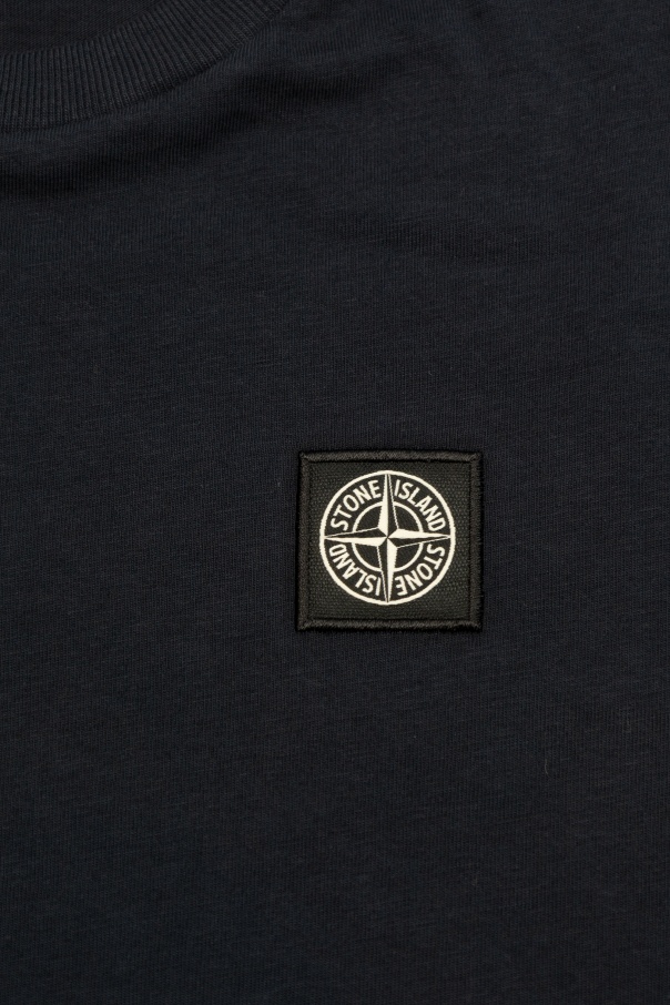 STONE ISLAND STONE ISLAND JUNIOR COMPASS-PATCH CREWNECK T-SHIRT