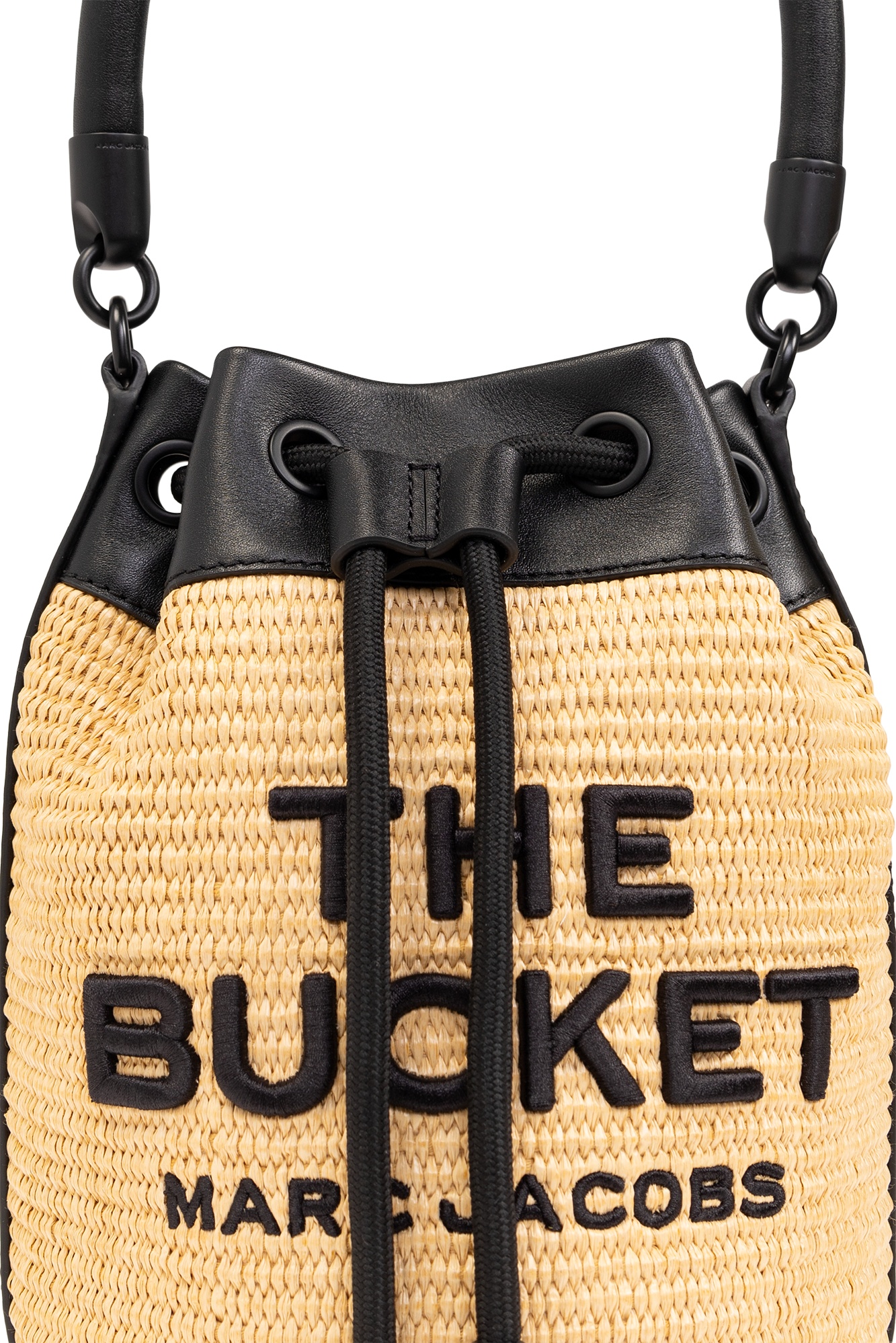 Marc Jacobs The Bucket Raffia Effect Bag In Nude