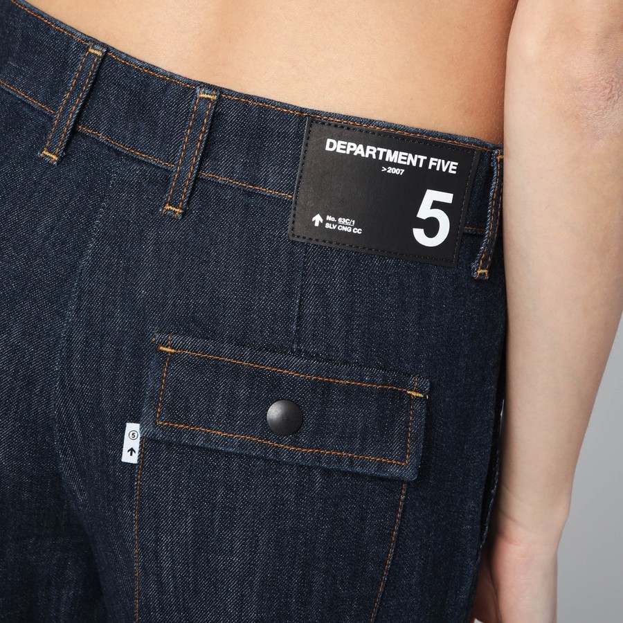 Department Five Department 5 Straight Leg Mouning Dark Blue Jeans In Dark Blue