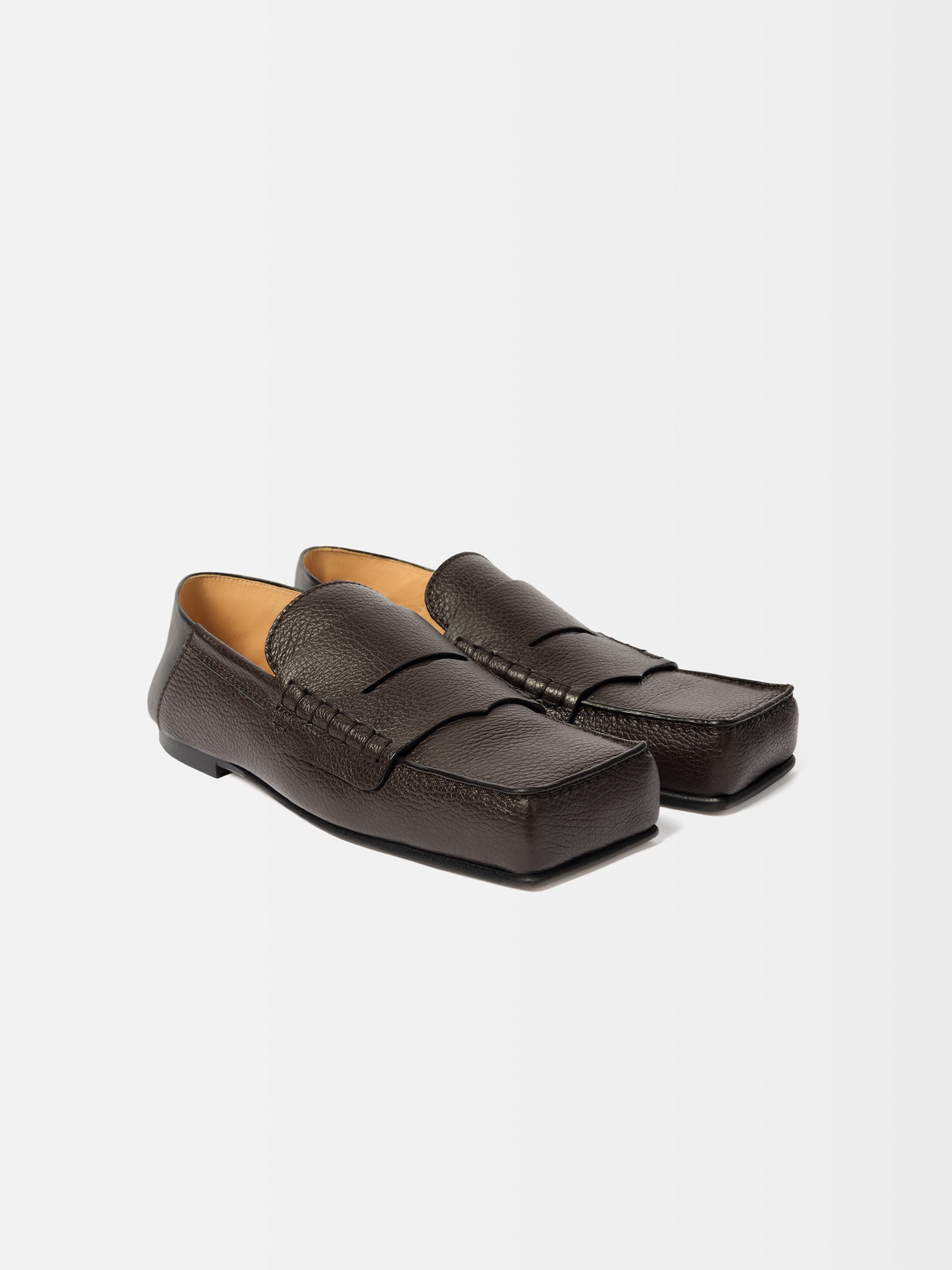 Jacquemus Square-toe Loafers In Brown
