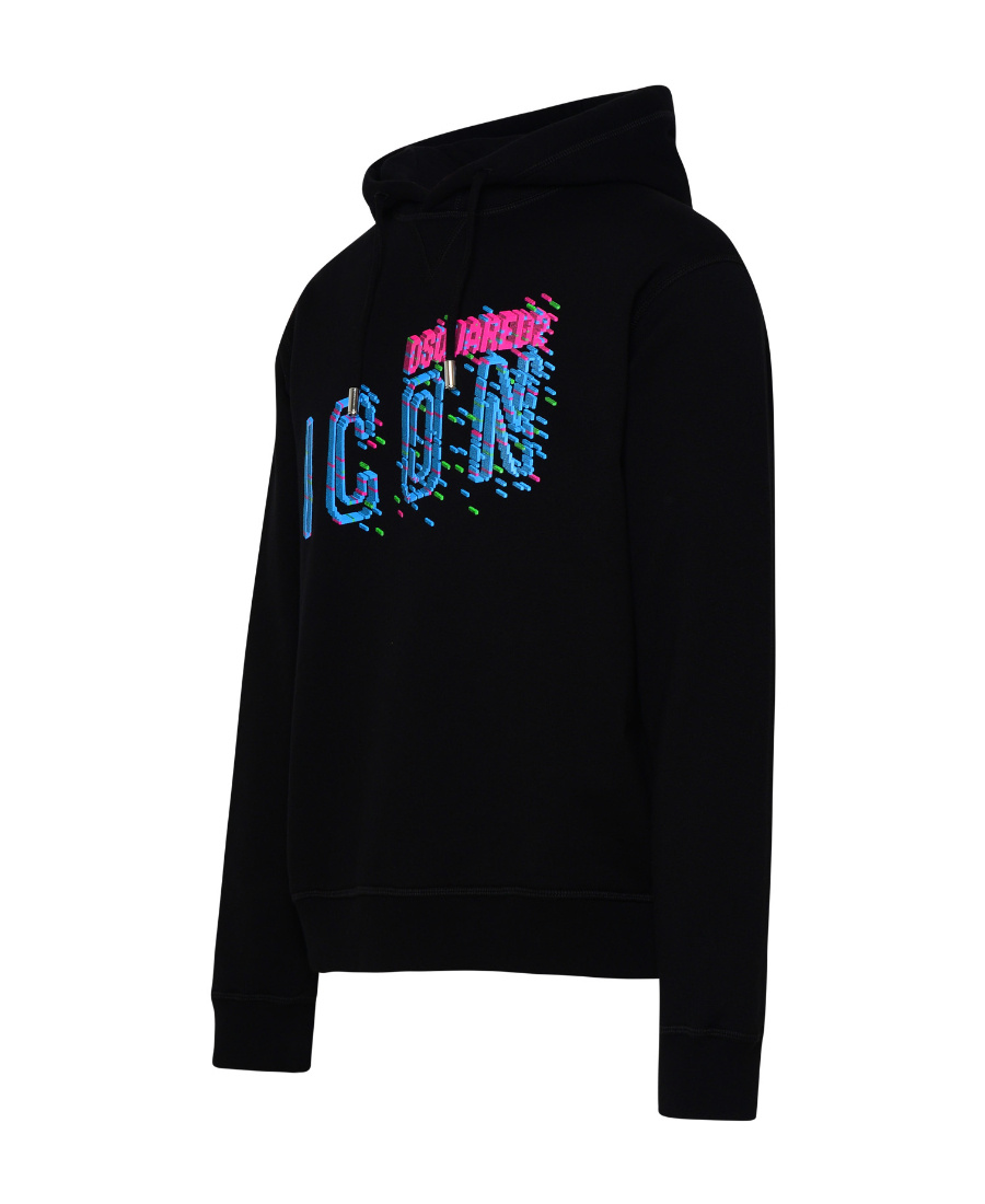 Dsquared2 Logo Printed Drawstring Hoodie In Black