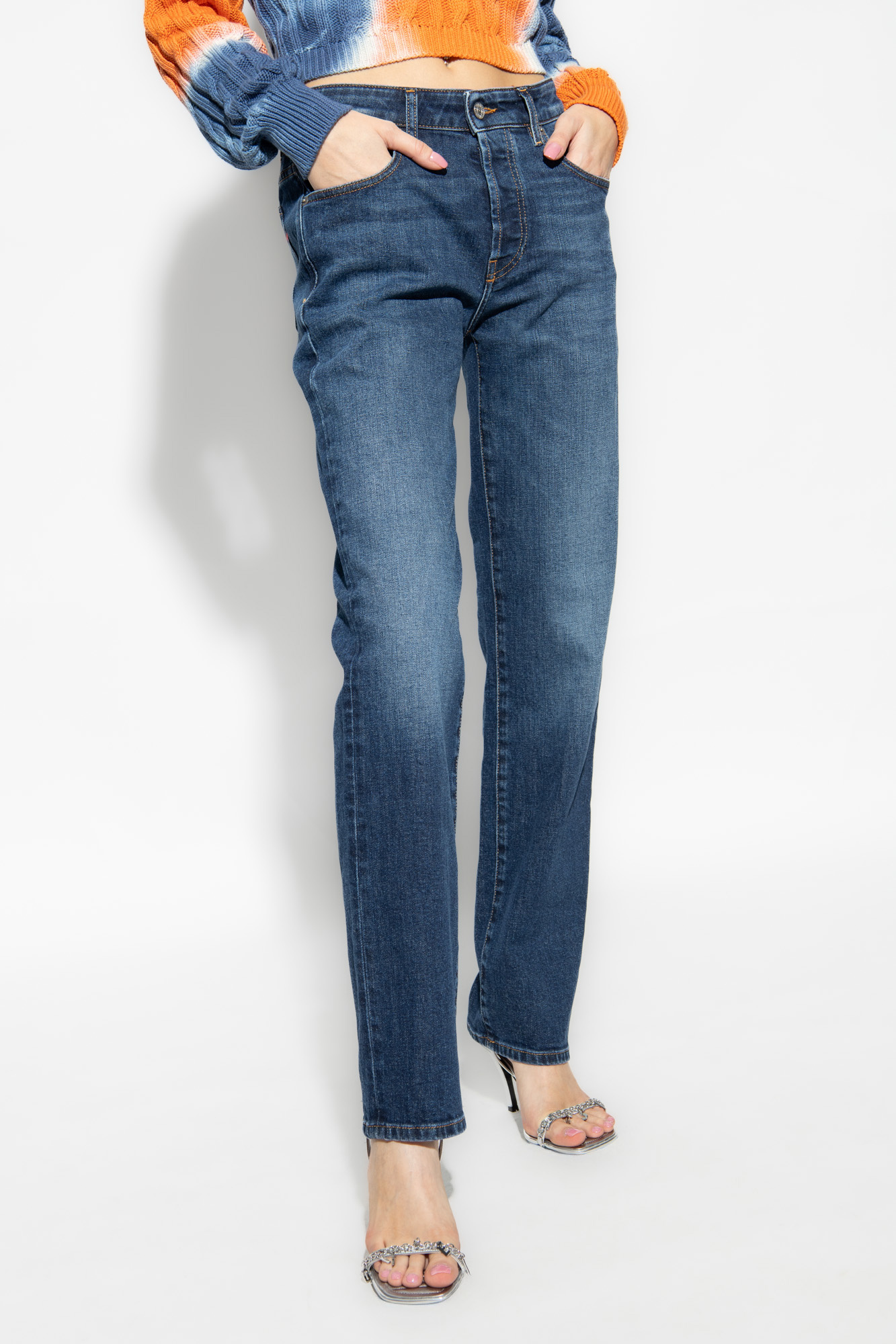 Shop Diesel 1989 D-mine 09i28 Straight-leg Jeans In Blue