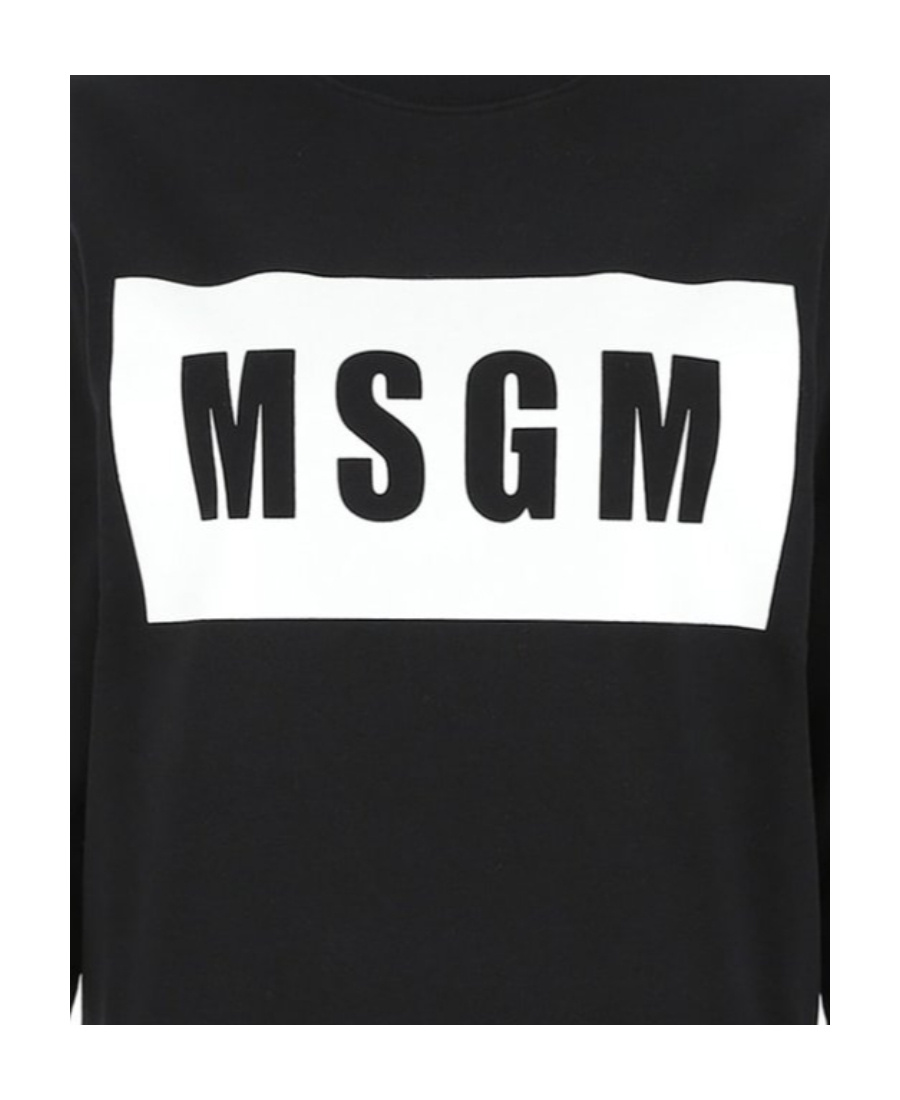 Msgm Logo-print Long-sleeve Sweatshirt In Black